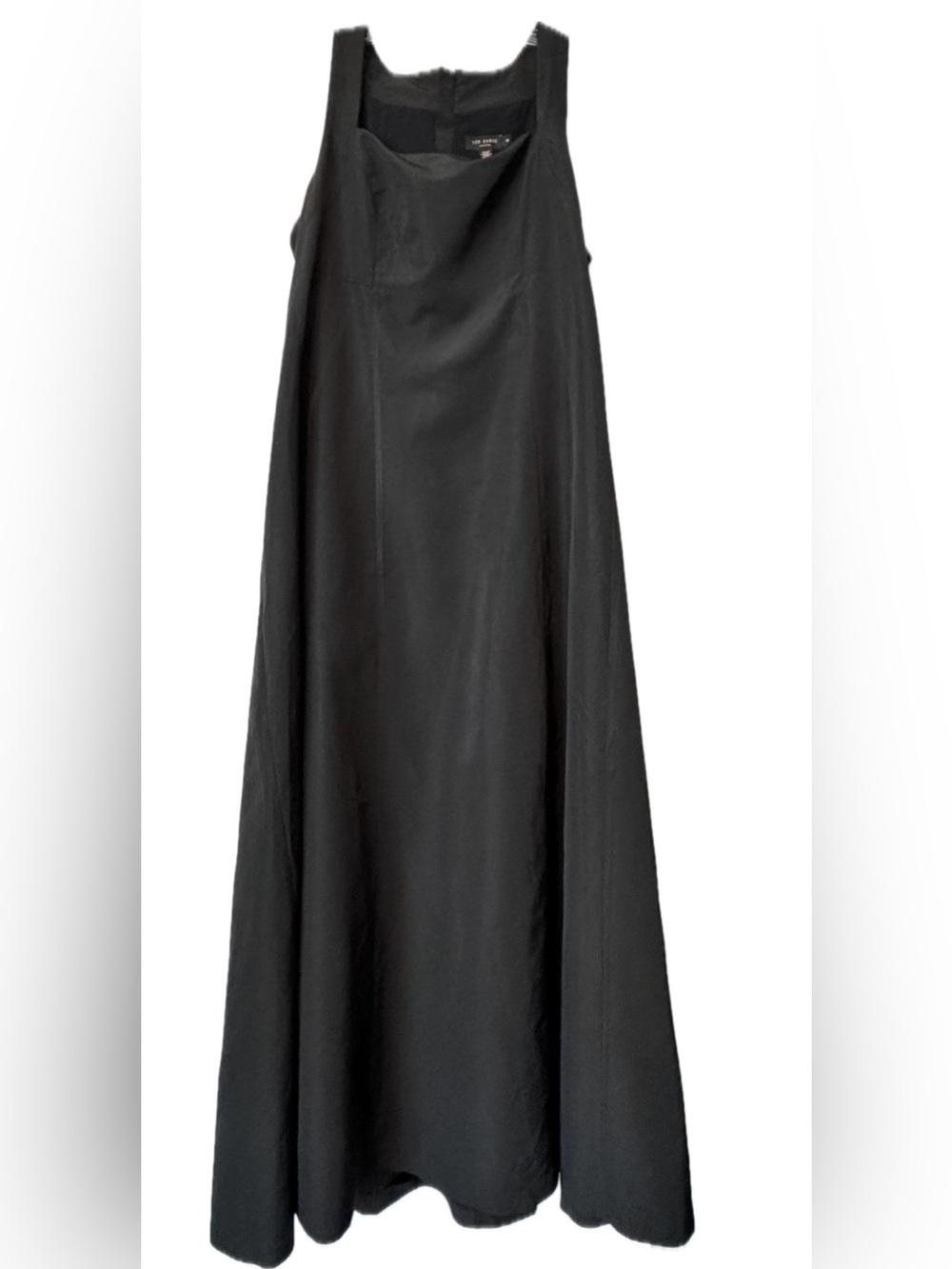 Ted Baker London Black Sleeveless Square Neck Maxi Dress Gold Zip Formal Gown 4